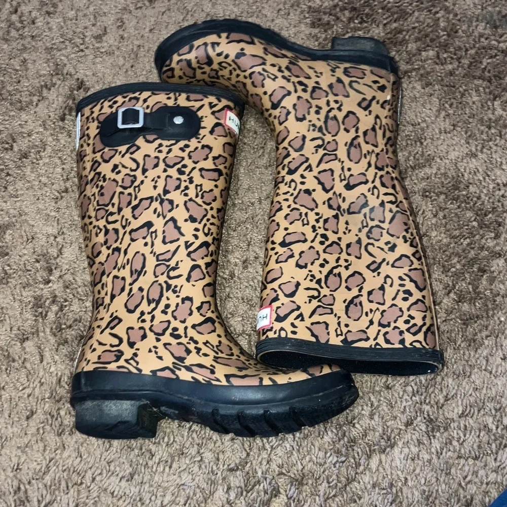 HUNTER unisex-child Original Leopard Boots Sz 2